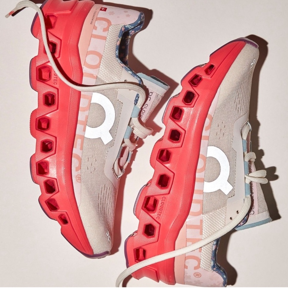 On Running Women's Sneakers in Red and Cream